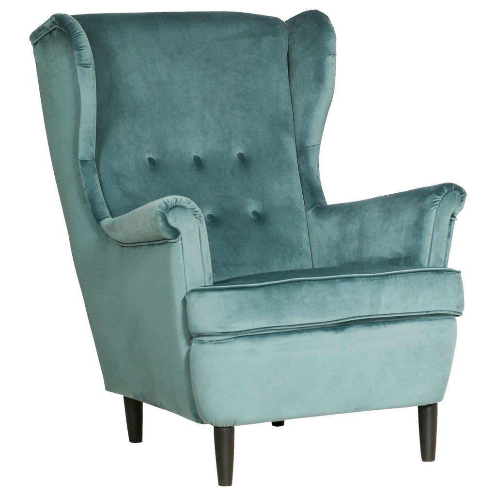 Niels Andersson KRESLO, drevo, textil, kartón, kompozitné drevo, modrá