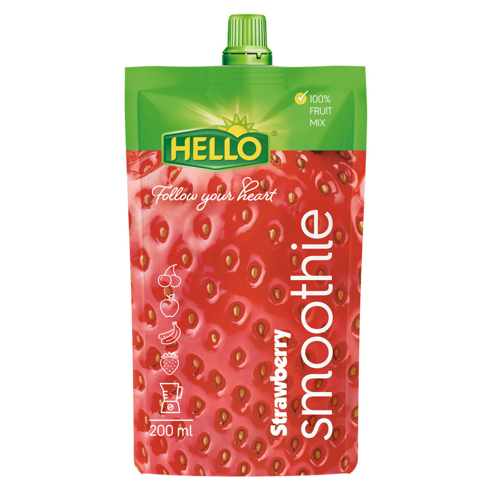 HELLO Smoothie jahoda kapsička 200 ml x 10 kusov