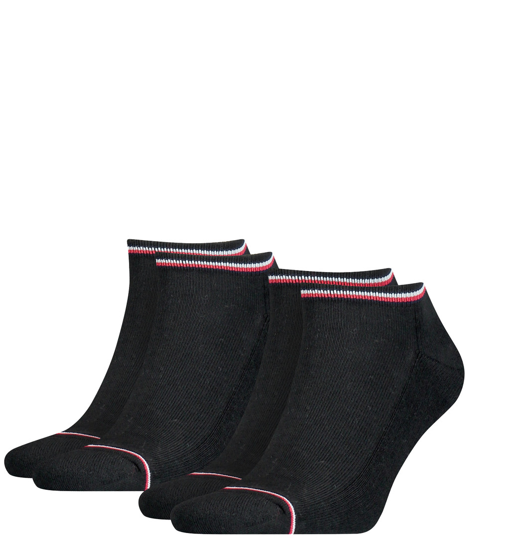 TOMMY HILFIGER - 2PACK Tommy original iconic čierne členkové ponožky