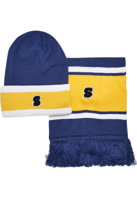 Urban Classics College Team Package Beanie and Scarf spaceblue/californiayellow/wht - UNI