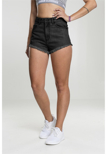 Urban Classics Ladies Denim Hotpants black washed - 28