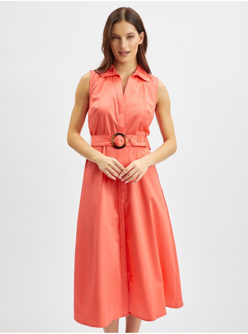 Orsay Orange Ladies Shirt Midishdresses - Women