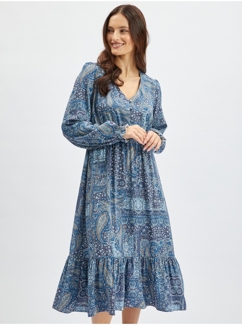 Orsay Blue Women's Patterned Midishats - Women