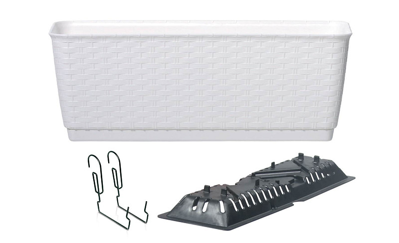 Truhlík s háky RATOLLA PW bílý 40,0cm