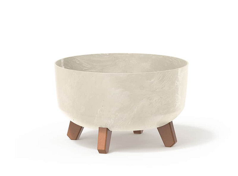 Květináč GRACIA LOW BETON EFFECT 28,5 cm pískový