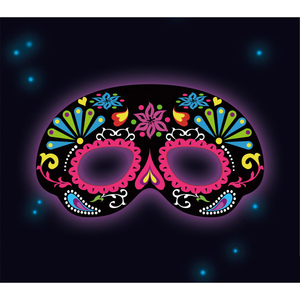 Amscan Maska - Dia De Los Muertos, svietiaca, čierna