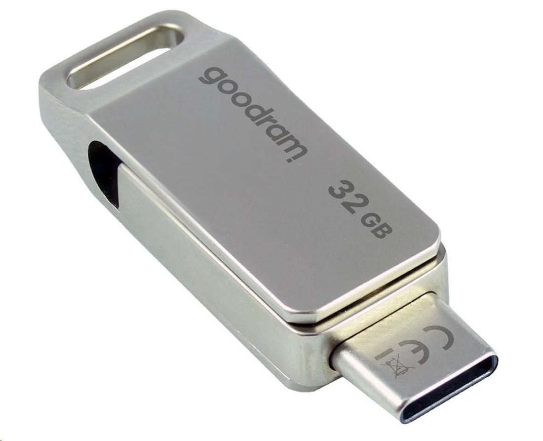 GOODRAM Flash Disk 32GB ODA3, USB 3.2, strieborná