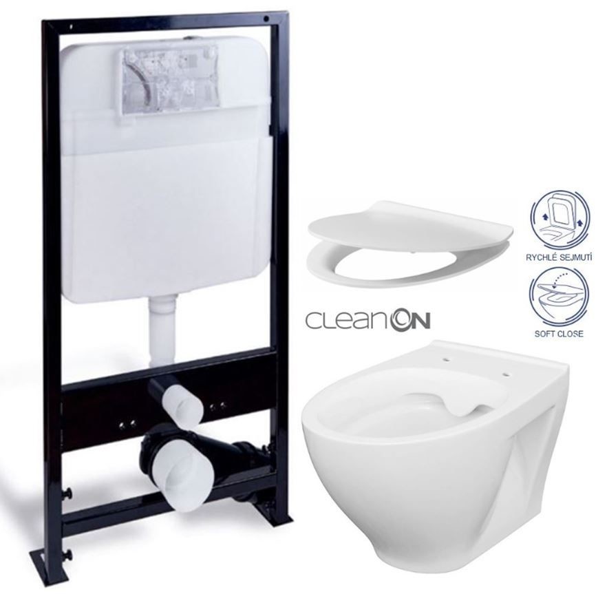 PRIM - predstenový inštalačný systém bez tlačidla+ WC CERSANIT CLEANON MODUO + SEDADLO PRIM_20/0026 X MO1