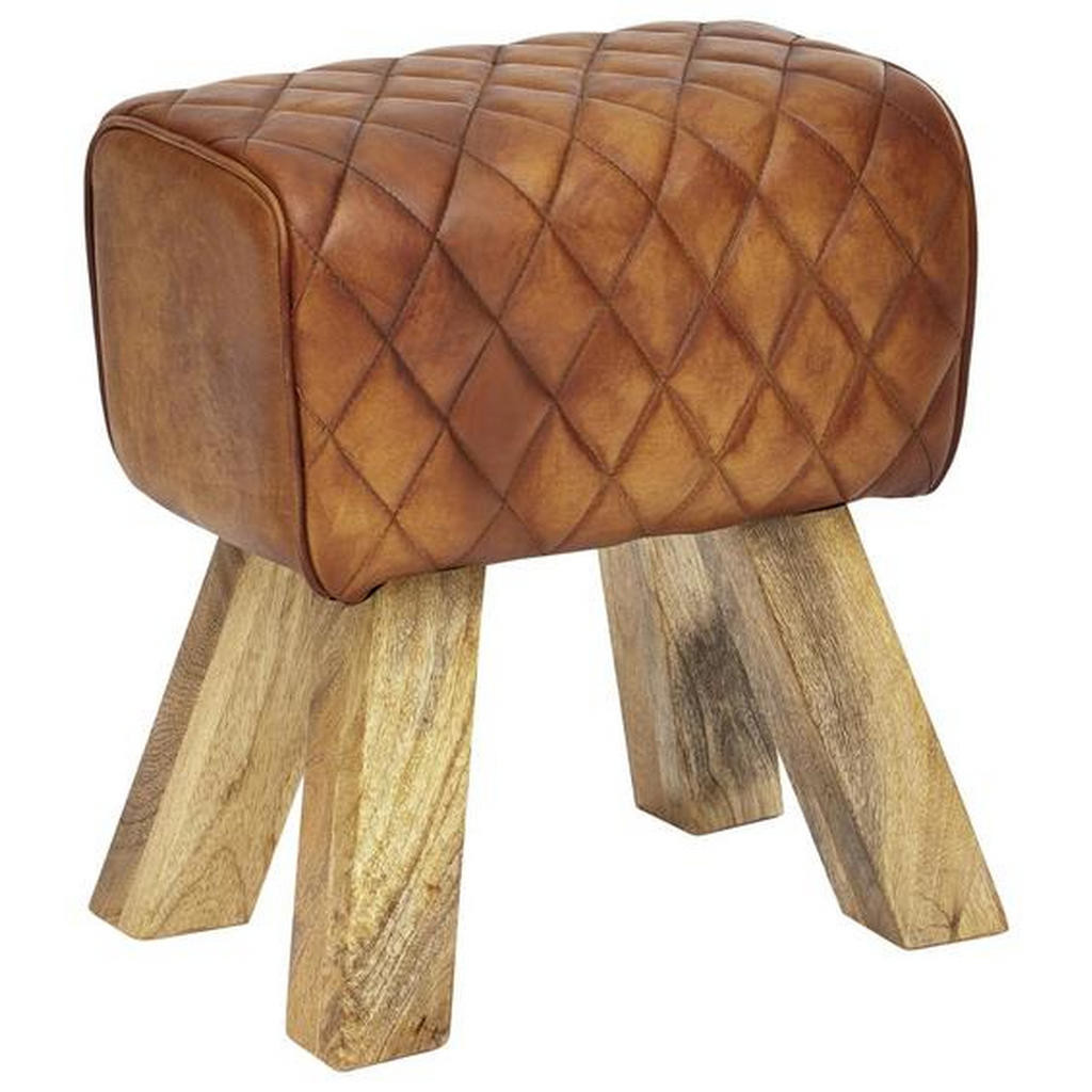 MID.YOU TABURETKA, koža, 40/48/27 cm