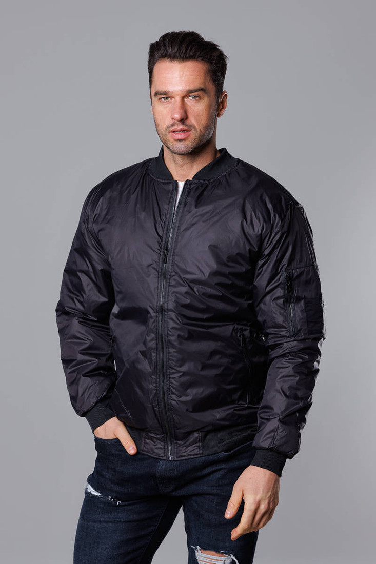 Čierno-červená pánska bunda typu 