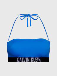 Dámska plavková podprsenka Bandeau KW0KW01966 C4X modrá-čierna - Calvin Klein S