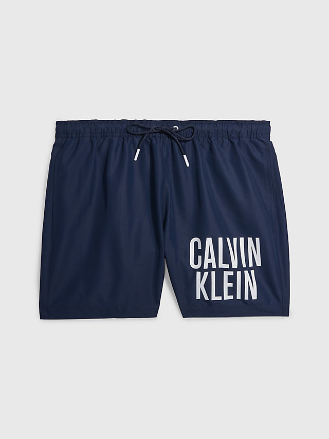 Pánske stredné plavecké šortky so sťahovacou šnúrkou KM0KM00794 XNE tm. modrá - Calvin Klein L