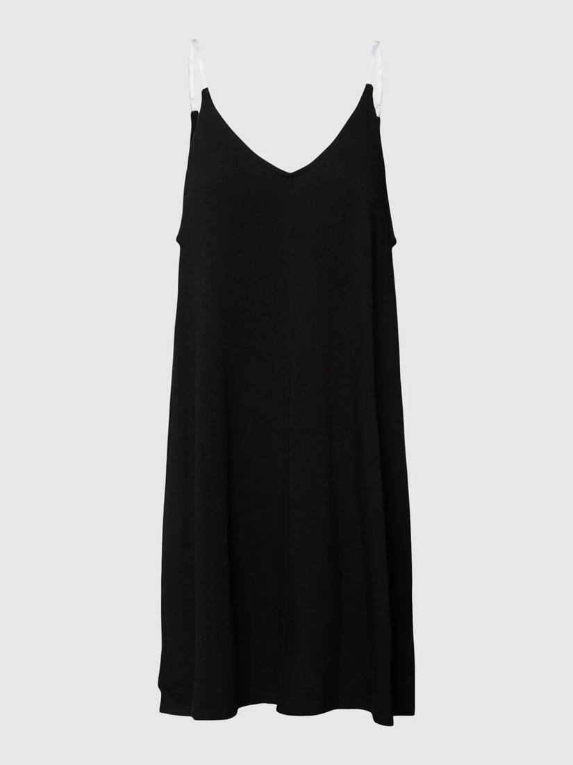 Dámska krátka nočná košeľa s ramienkami YI2222635 001 čierna - DKNY XS