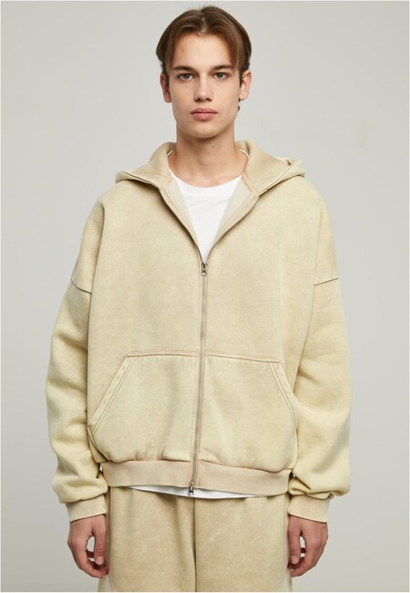 Urban Classics Heavy Sand Washed 90's Zip Hoody unionbeige - S