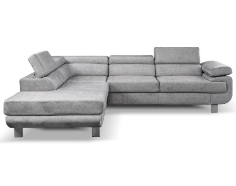 Rohová sedacia súprava Lotos, svetlo šedá látka, ľavý roh%