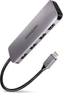 AXAGON HMC-HCR3A 5-in-1 Hub, USB-C 5Gbps, 4× USB-A, HDMI 4k/30 Hz, SD/microSD, USB-C cable 20 cm