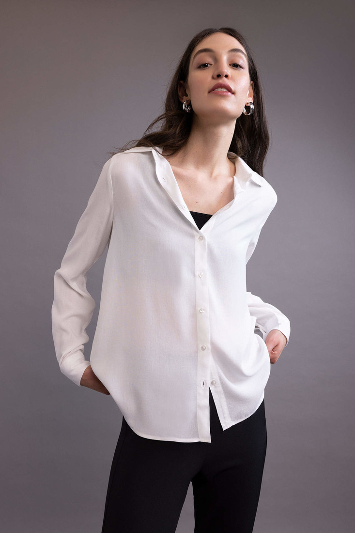 DEFACTO Regular Fit Shirt Collar Long Sleeve Shirt
