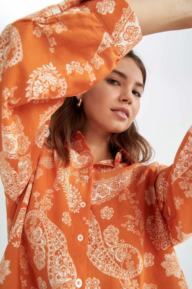 DEFACTO Oversize Fit Voile Long Sleeve Shirt