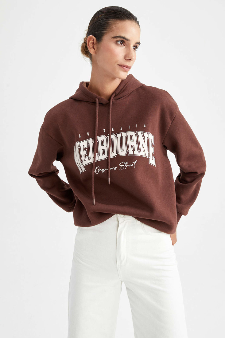 DEFACTO Regular Fit Slogan Sweatshirt
