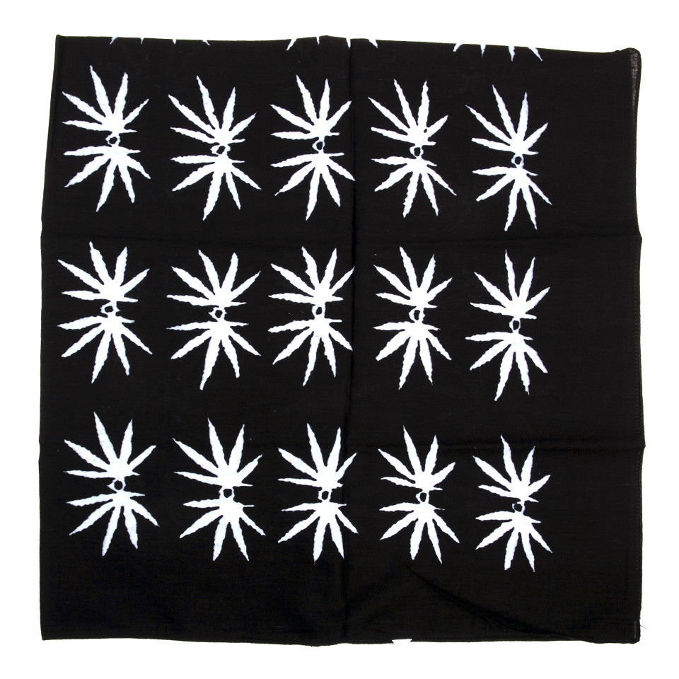 Šatka bandana Fosco Large Leaves - biela