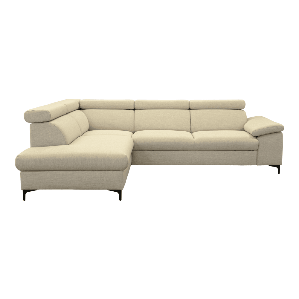 Rozkládací sedací souprava, krémová, levá, ZACHARY ROH