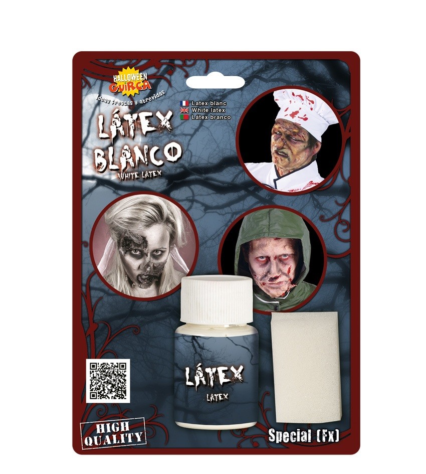 Guirca Latex na tvár s hubkou - biely 26 g