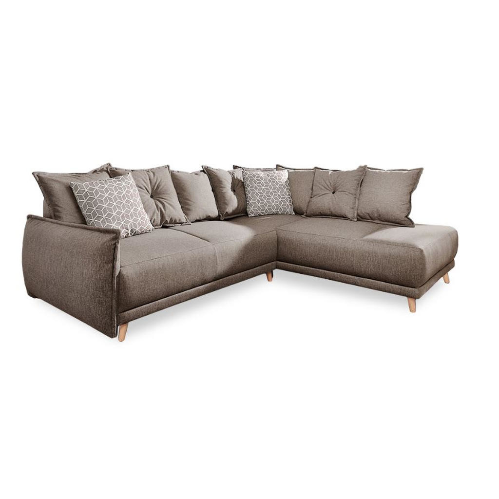 MID.YOU ROZKLADACIA ROHOVÁ POHOVKA, textil, svetlohnedá
