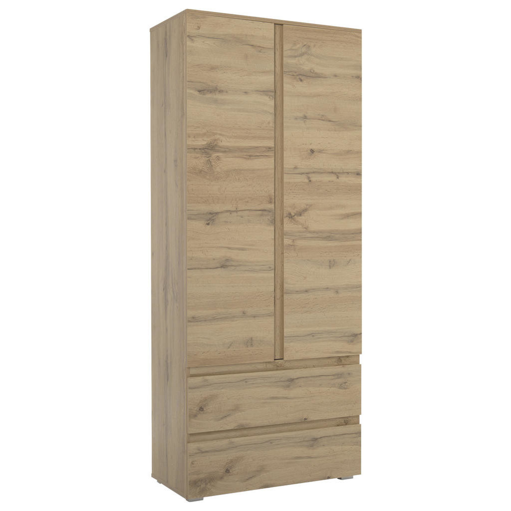 MID.YOU SKRIŇA S OTOČNÝMI DVERAMI, farby duba, 80/191/40 cm