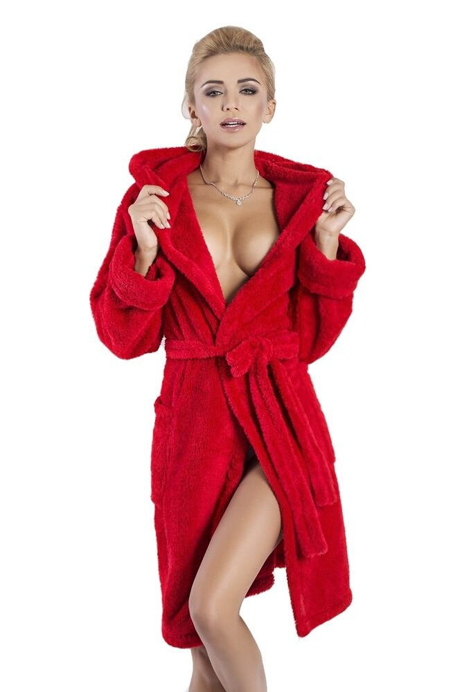 DKaren Housecoat Diana Red XS červená