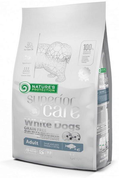 Natures P Superior care white dog GF adult Herring small breed 1,5 kg