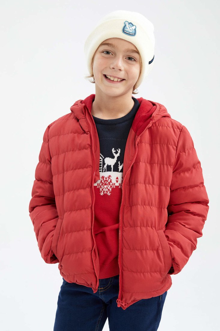 DEFACTO Hooded Fleece Lined Coat