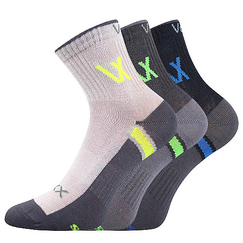 Ponožky detské športové Voxx Neoik 3 ks (2x sivé, navy), 20-24