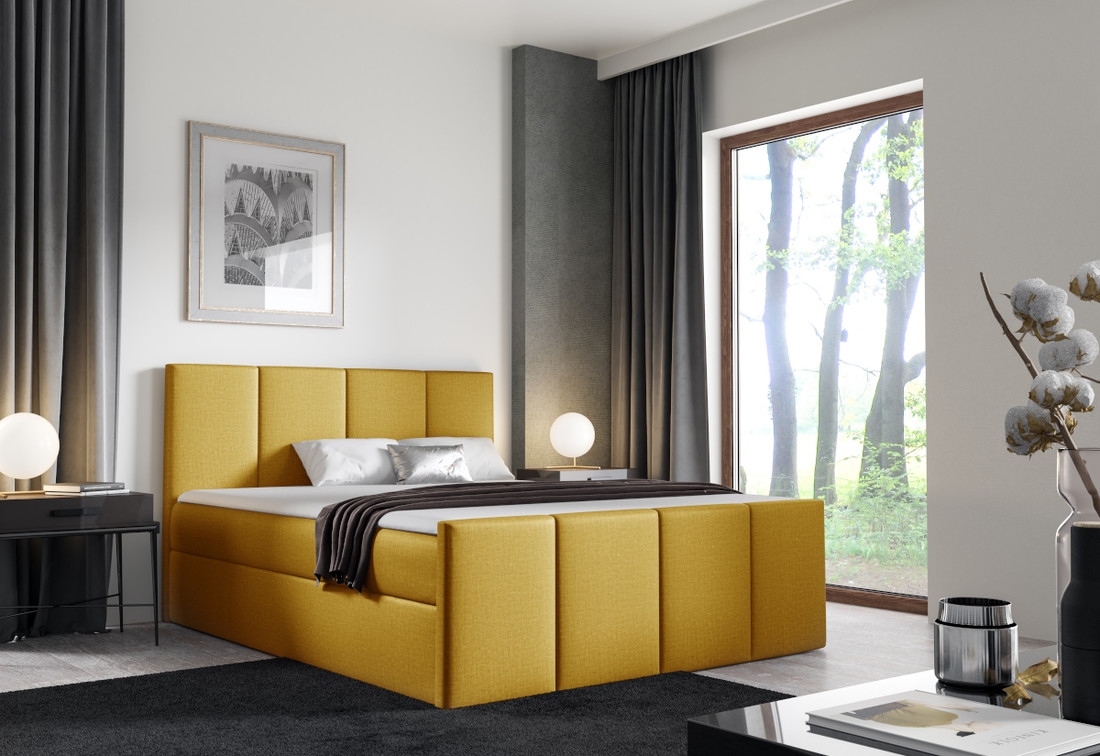 Expedo Čalúnená posteľ boxspring LAROS + topper, 200x200, fancy 48