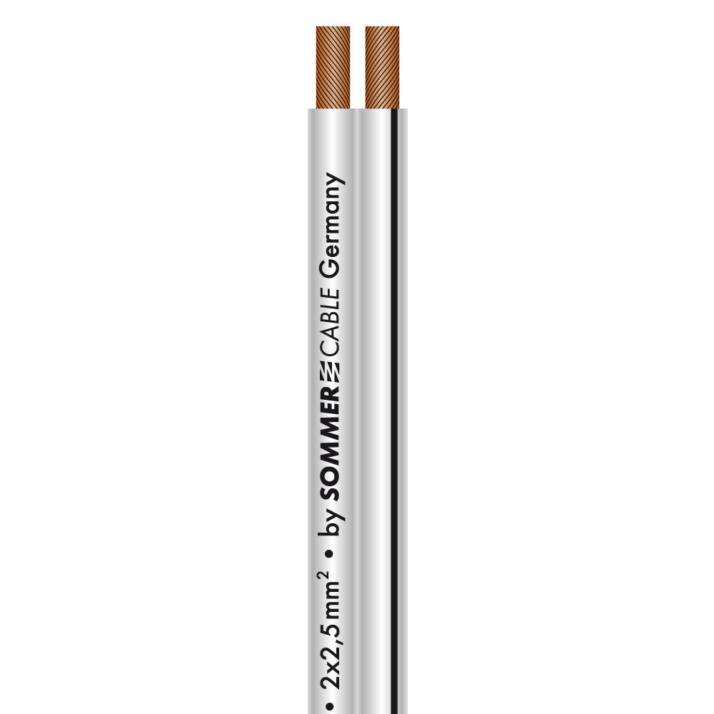 Sommer Cable PRISMA LS-Kabel 2x2,5 White, StreifenBlack