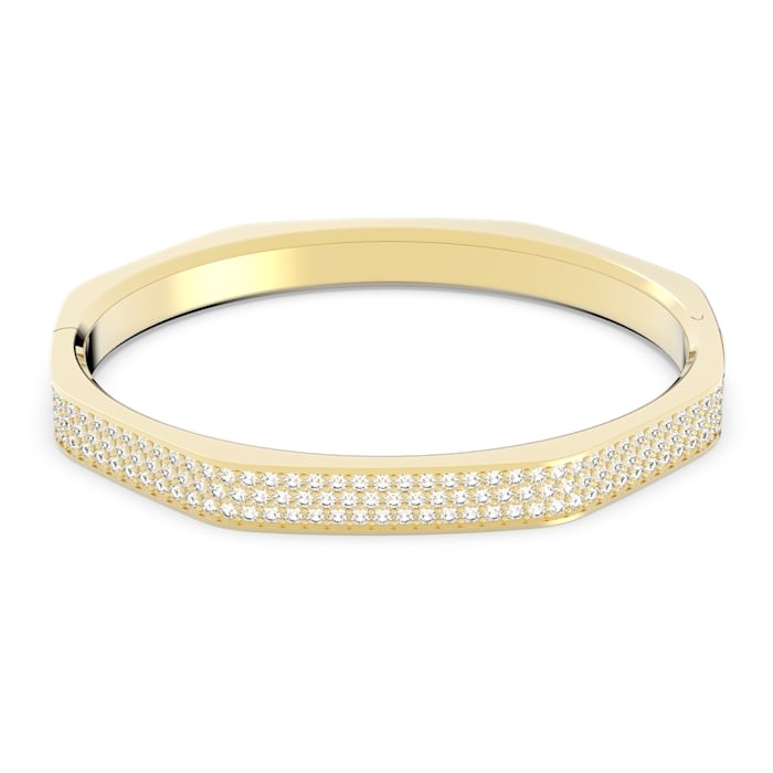 Swarovski Blyštivý pozlátený pevný náramok Dextera 5639201 S (5,3 x 4,3 cm)