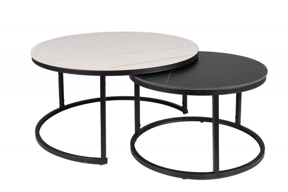 Konferenčný stolík 2 ks FERRANTE Signal Biela