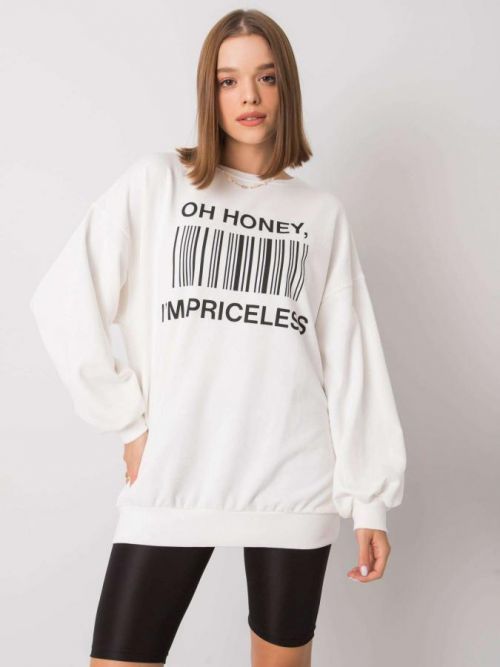 Ecru mikina s kapucňou a textom S / M