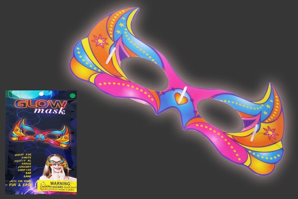 Maska svietiaca v tme 6farieb - žltá
