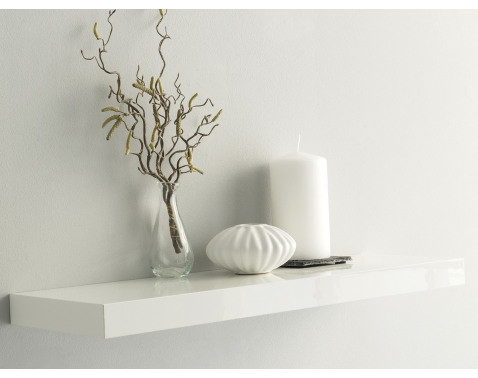 Police na stenu Shelvy 60 cm, biela lesk%