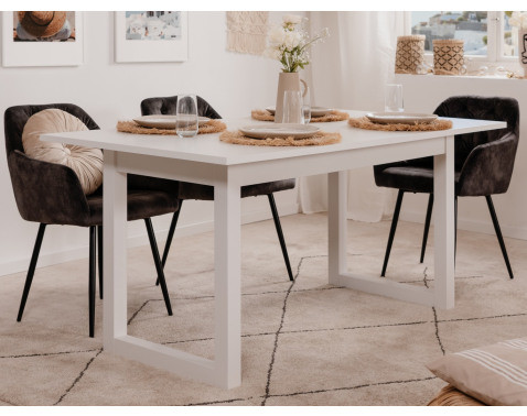 Rozkladací jedálenský stôl Denver 160x90 cm, biely%