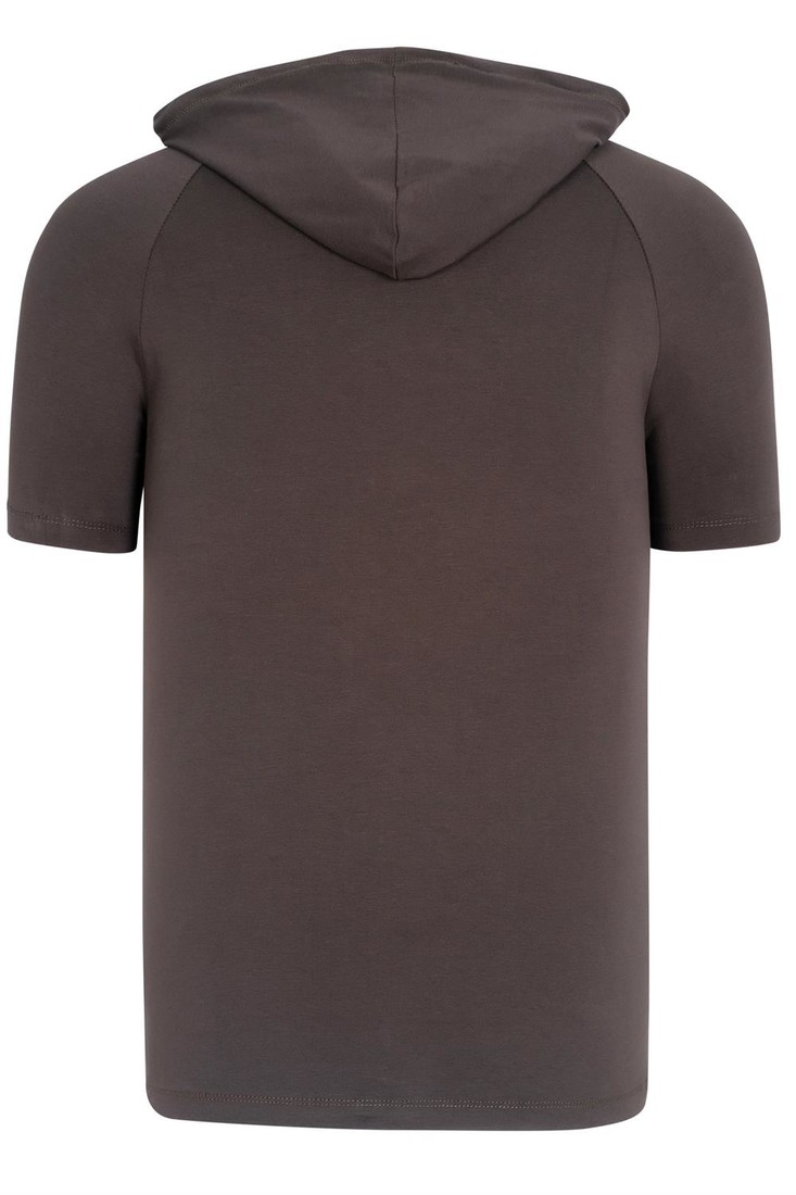 T8570 DEWBERRY HOODED MEN'S T-SHIRT-PLAIN KHAKI