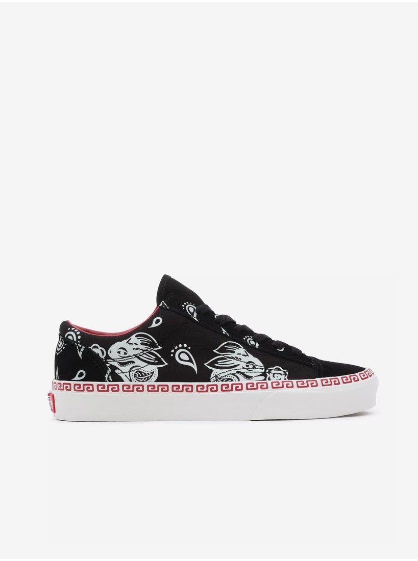 White and Black Women's Patterned Suede Details Sneakers VANS - Women