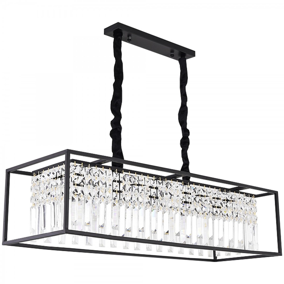 Závěsná křišťálová lampa QUADRA černá