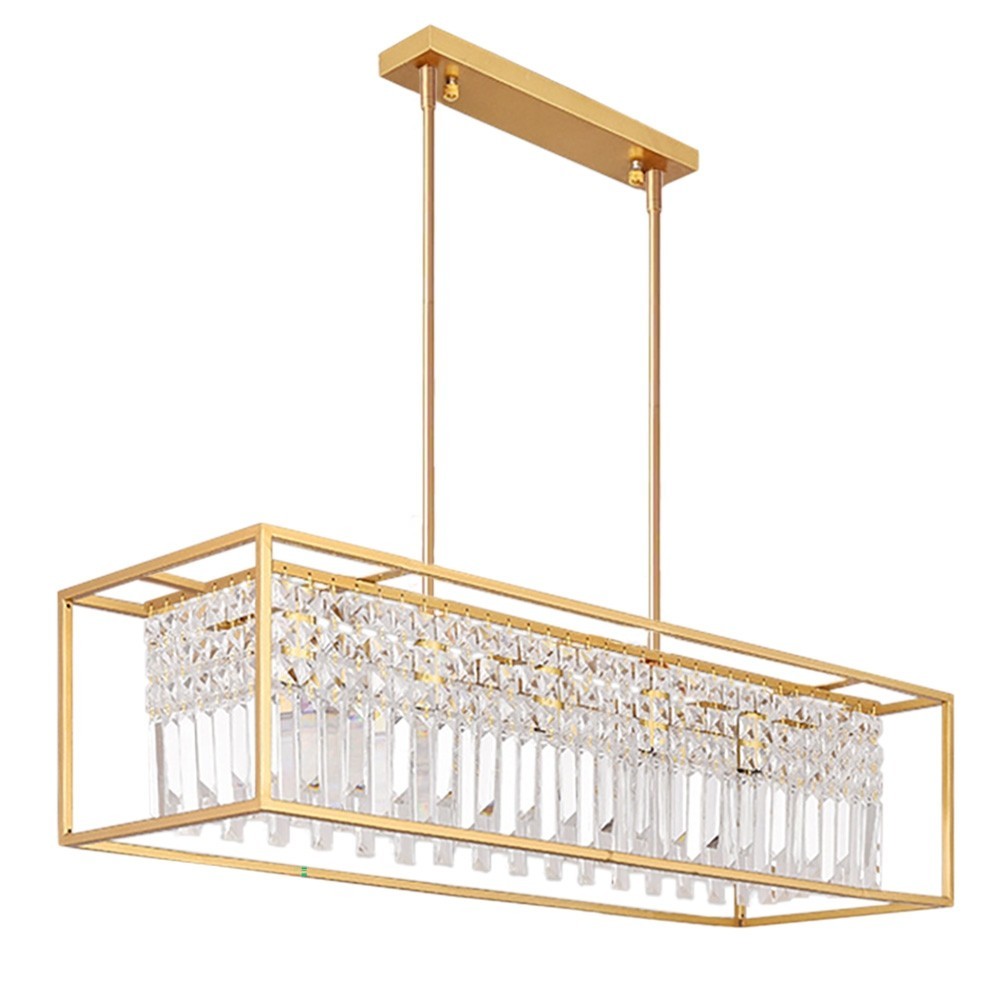 Závěsná křišťálová lampa QUADRA zlatá