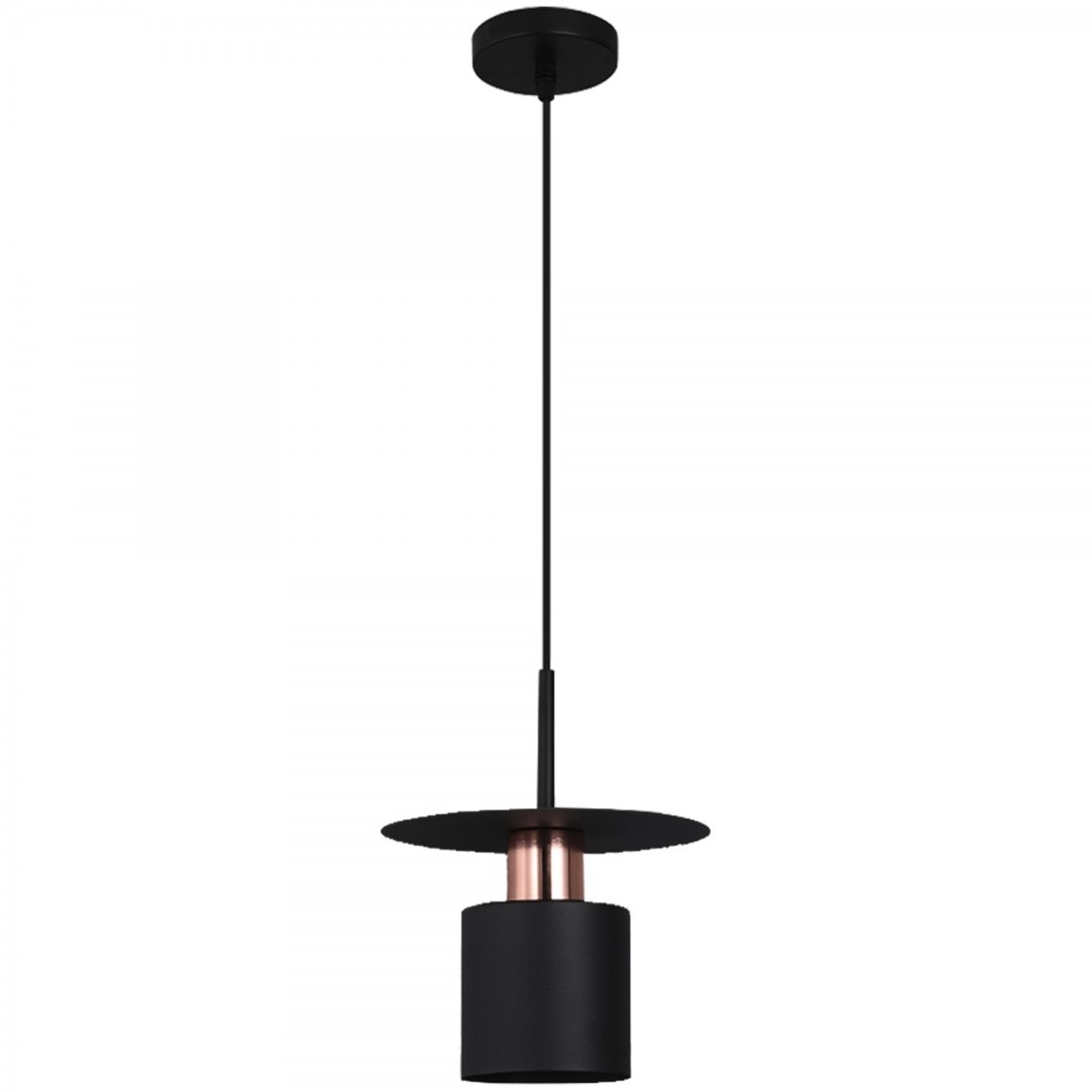 Závěsná lampa Hilena černá/růžové zlato
