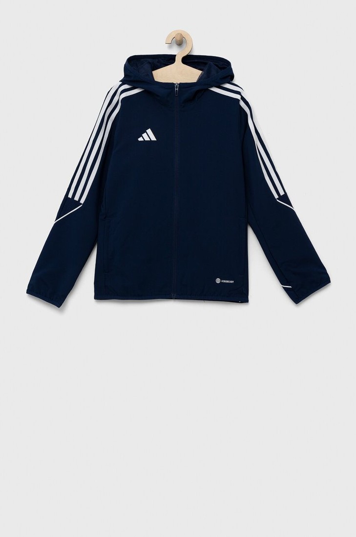 Detská bunda adidas Performance TIRO23 tmavomodrá farba