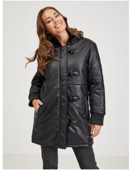 Čierna dámska kožená bunda