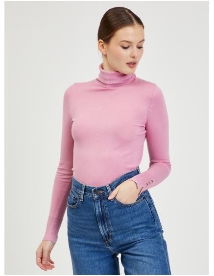 Ružový dámsky rolák