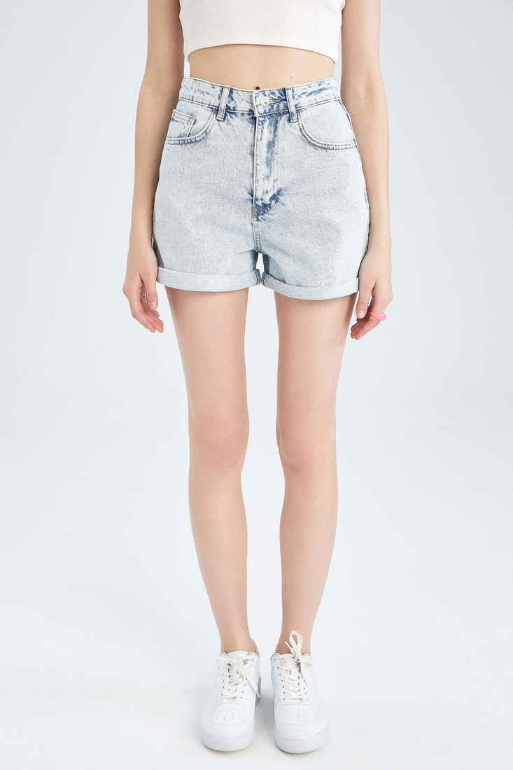 DEFACTO Mom Fit Jean High waist Folded Leg Short