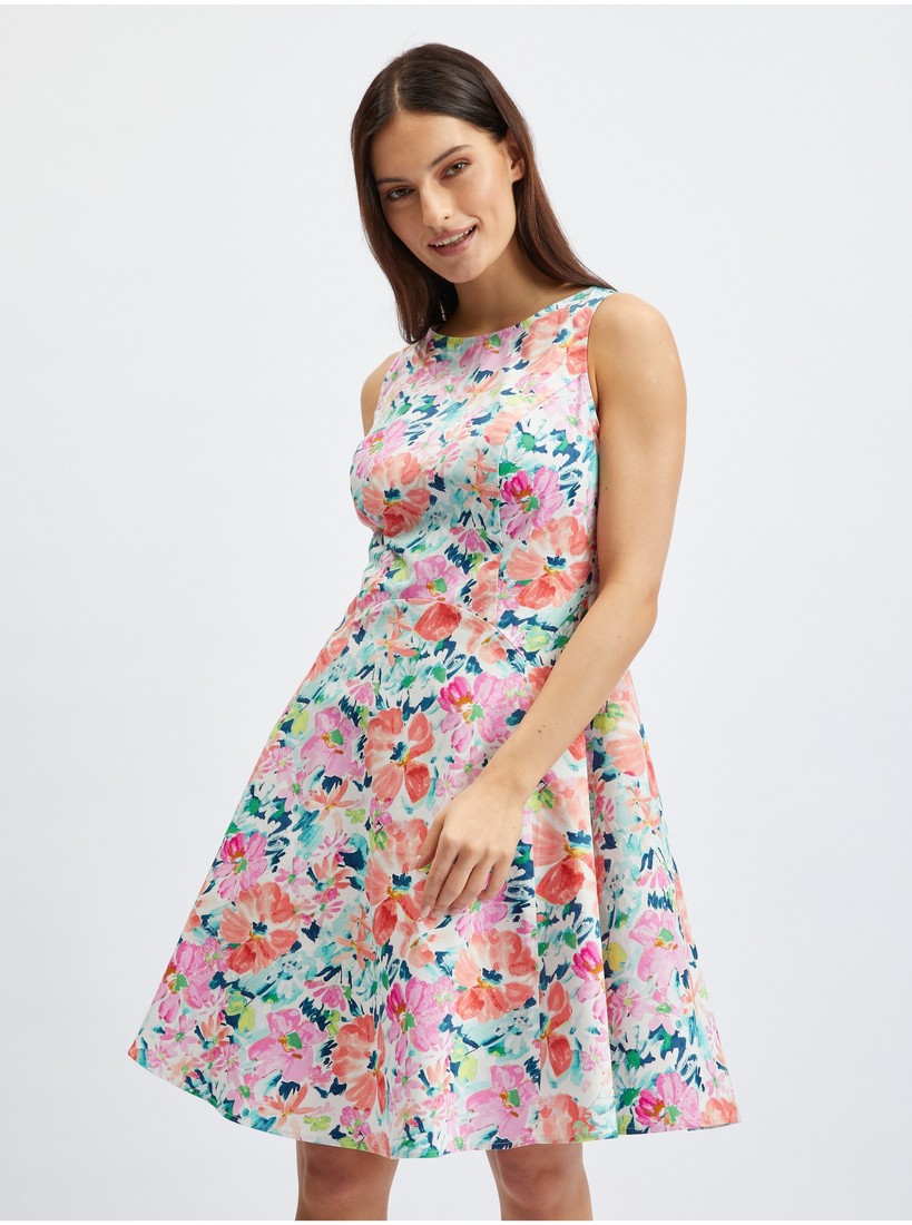 Orsay Pink-Cream Women Floral Dress - Women